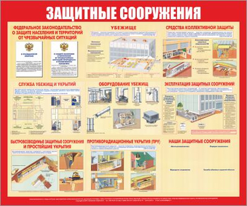 С58 защитные сооружения (1200х1000 мм, пластик ПВХ 3 мм, алюминиевый багет серебреного цвета) - Стенды - Стенды по гражданской обороне и чрезвычайным ситуациям - ohrana.inoy.org